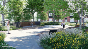 Conceptual rendering of the Black Sox Memorial space.